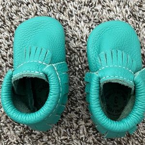 Freshly Picked moccasins. Size 3. Never worn. Teal